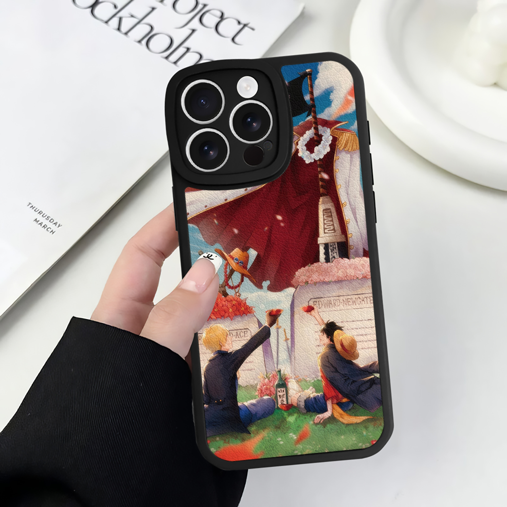 （画像用） ワンピース ONE PIECE 【iPhone 16シリーズ対応】シリコンスマホケース（レザー調） 材質：シリコン